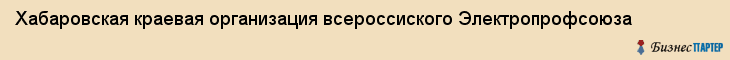Хабаровская краевая организация всероссиского Электропрофсоюза, Хабаровск