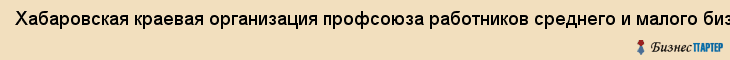 Хабаровская краевая организация профсоюза работников среднего и малого бизнеса, Хабаровск